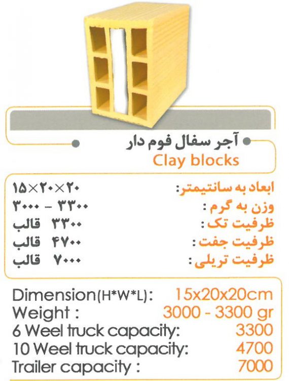 آجر سفال عایق فوم دار یزد - کاتالوگ