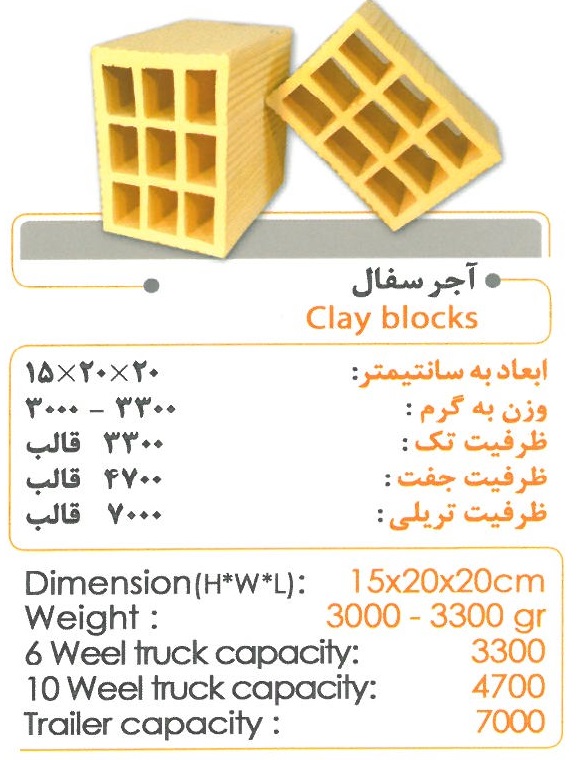 آجرسفال 15سانتی درجه2 1 آجر سفال15 | تیغه 15 سانتی